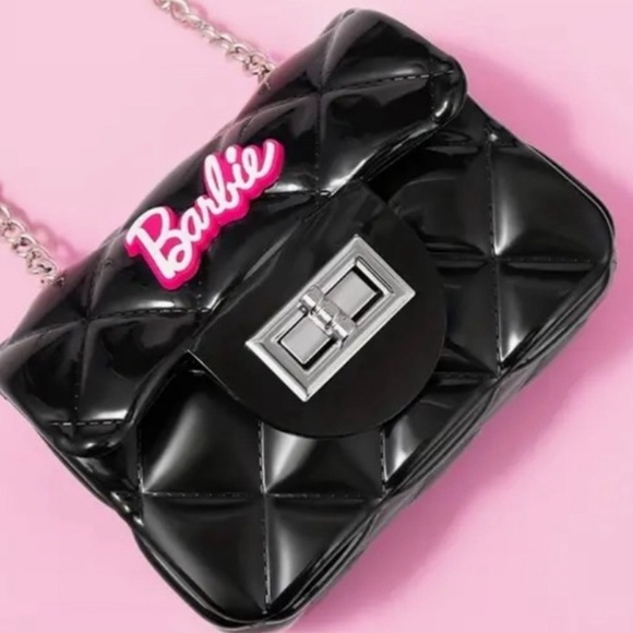 New Barbie black-pink mini jelly crossbody with chain Miniso life - Picture 1 of 6
